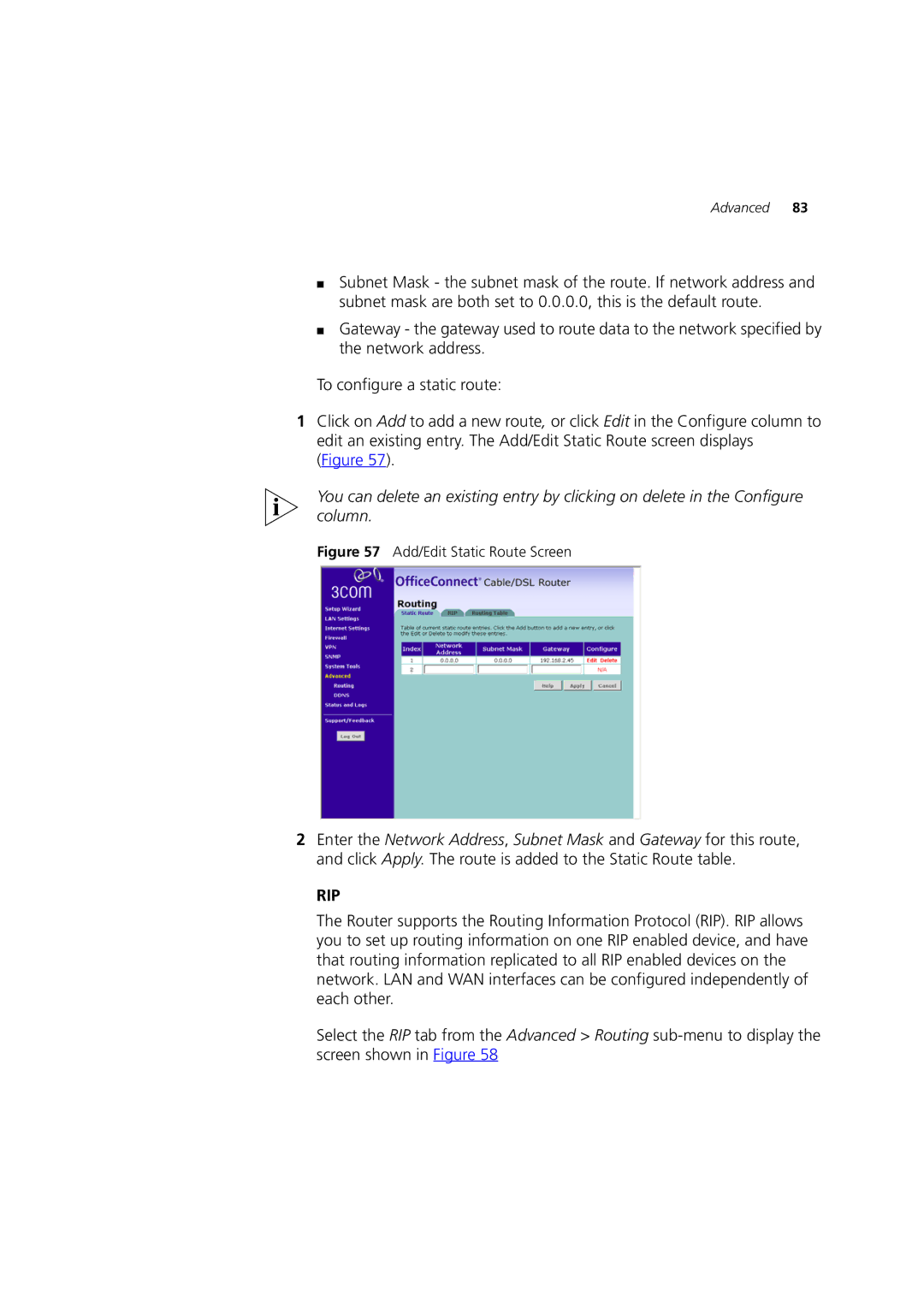 HP 100 Router manual Rip 