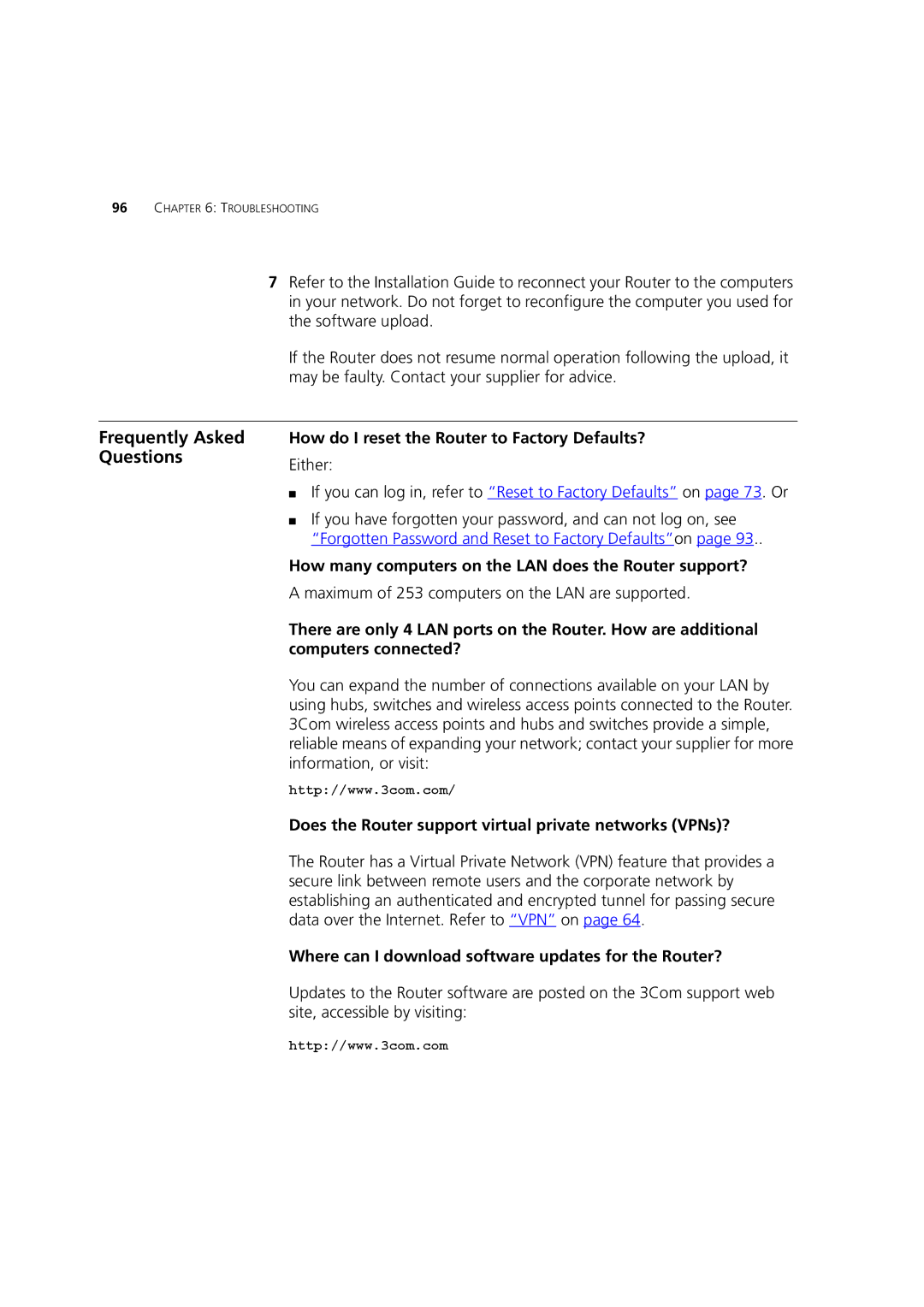 HP 100 Router manual Frequently Asked Questions, How do I reset the Router to Factory Defaults? 