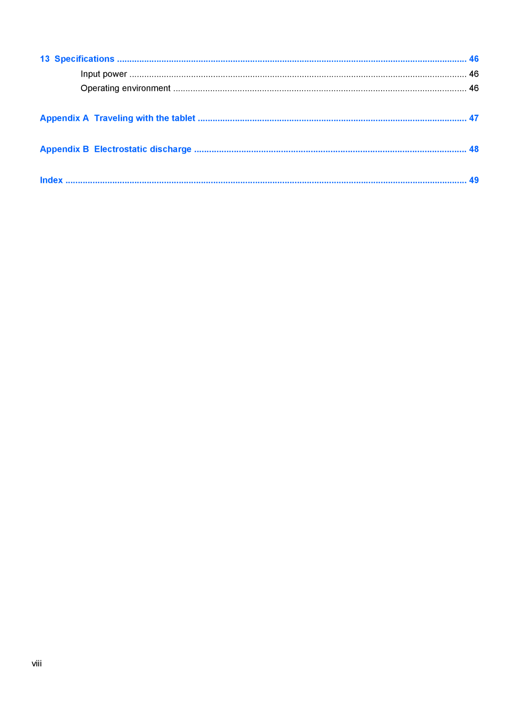 HP 1000 G2 manual Input power Operating environment 