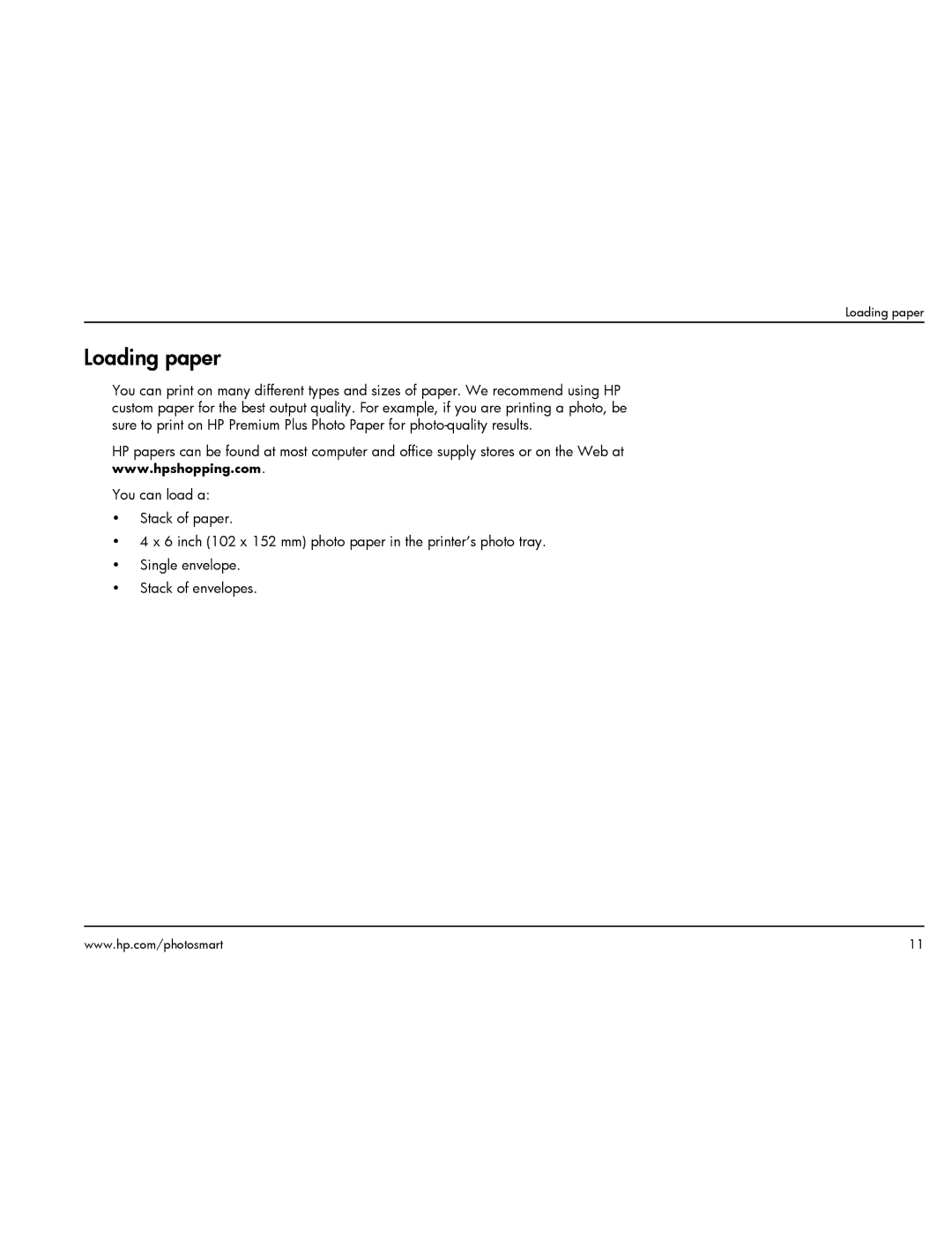 HP 1000 manual Loading paper 