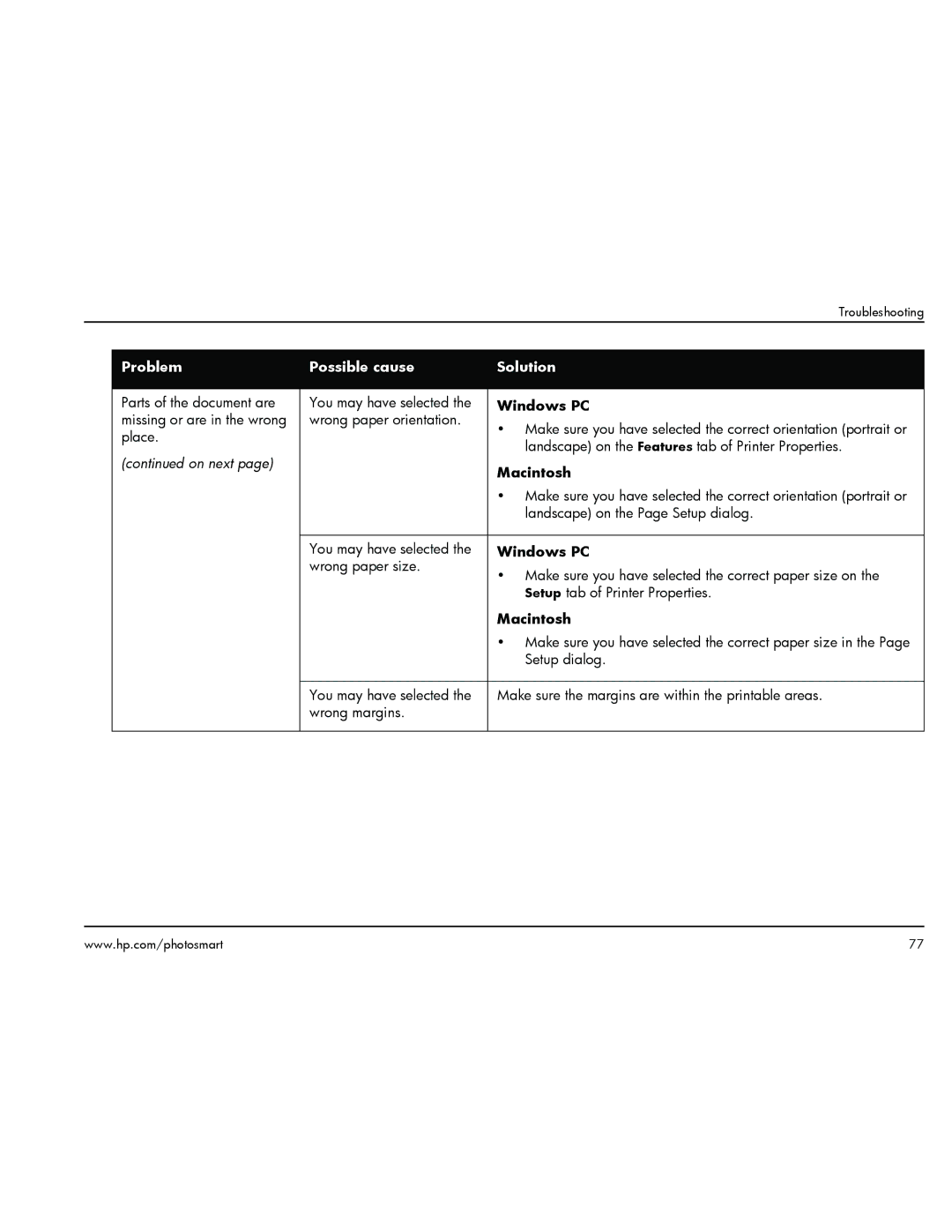 HP 1000 manual Parts of the document are You may have selected 