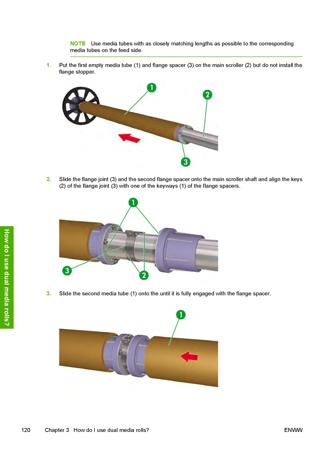 HP 10000s manual How do I use dual media rolls? 