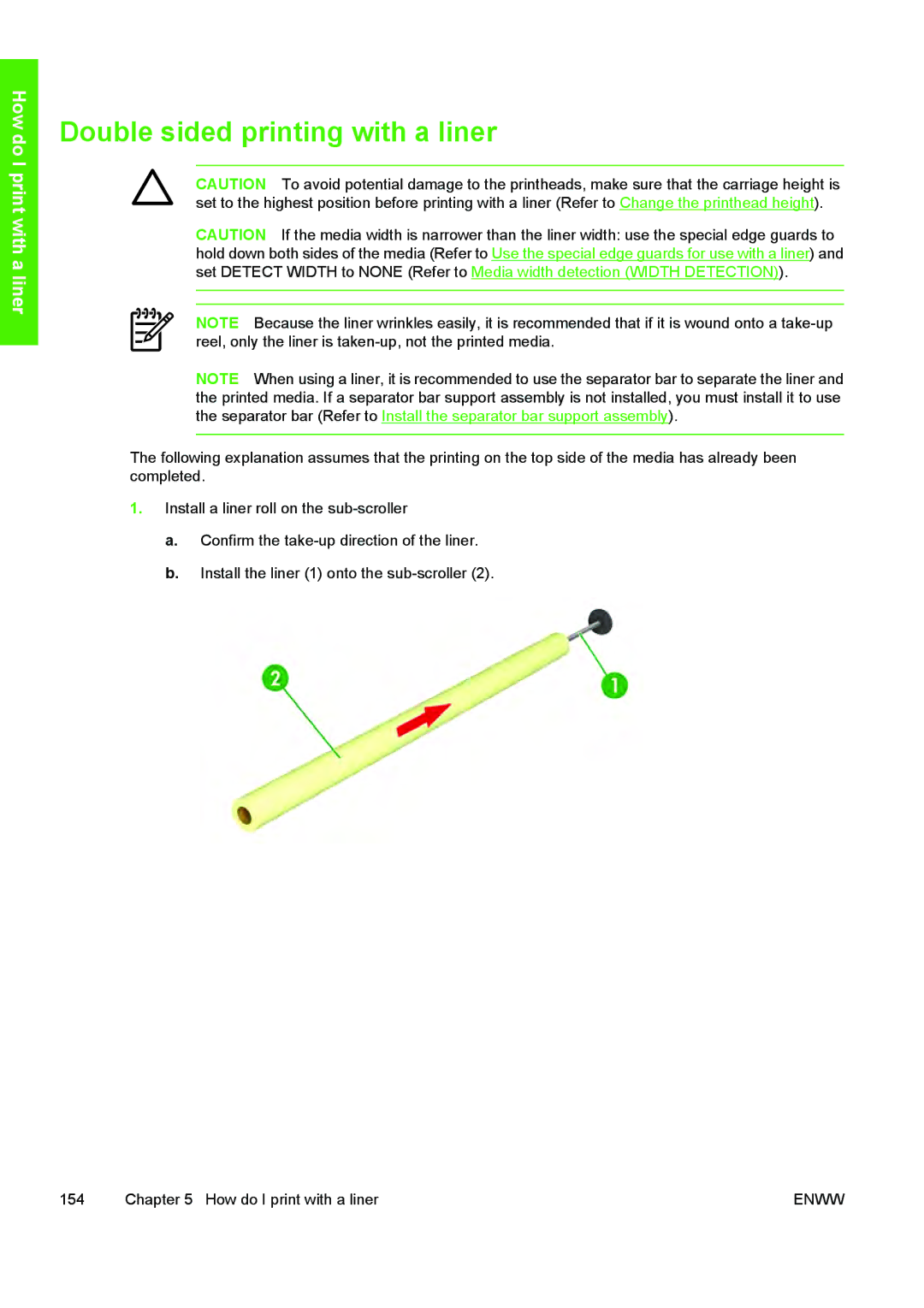 HP 10000s manual Double sided printing with a liner 