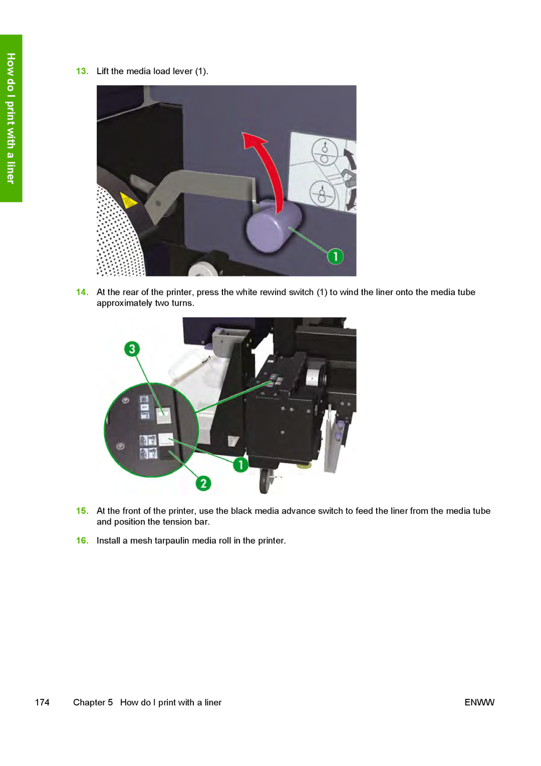 HP 10000s manual How do I print with a liner 