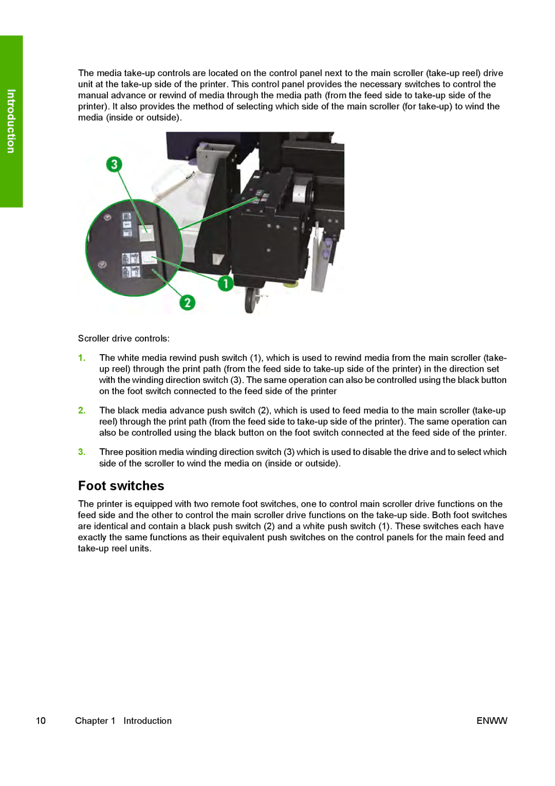 HP 10000s manual Foot switches 