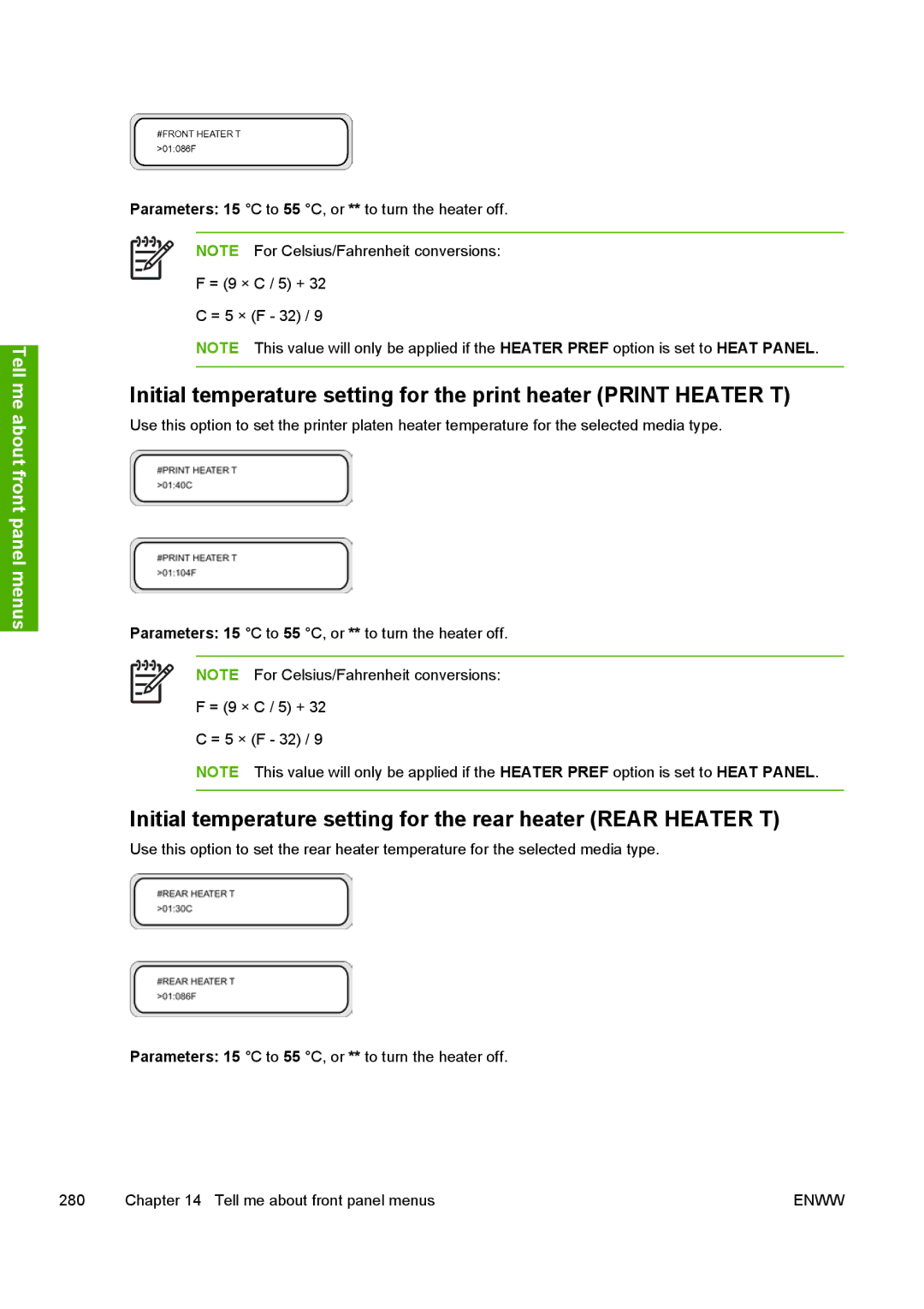 HP 10000s manual Tell me about front panel menus 