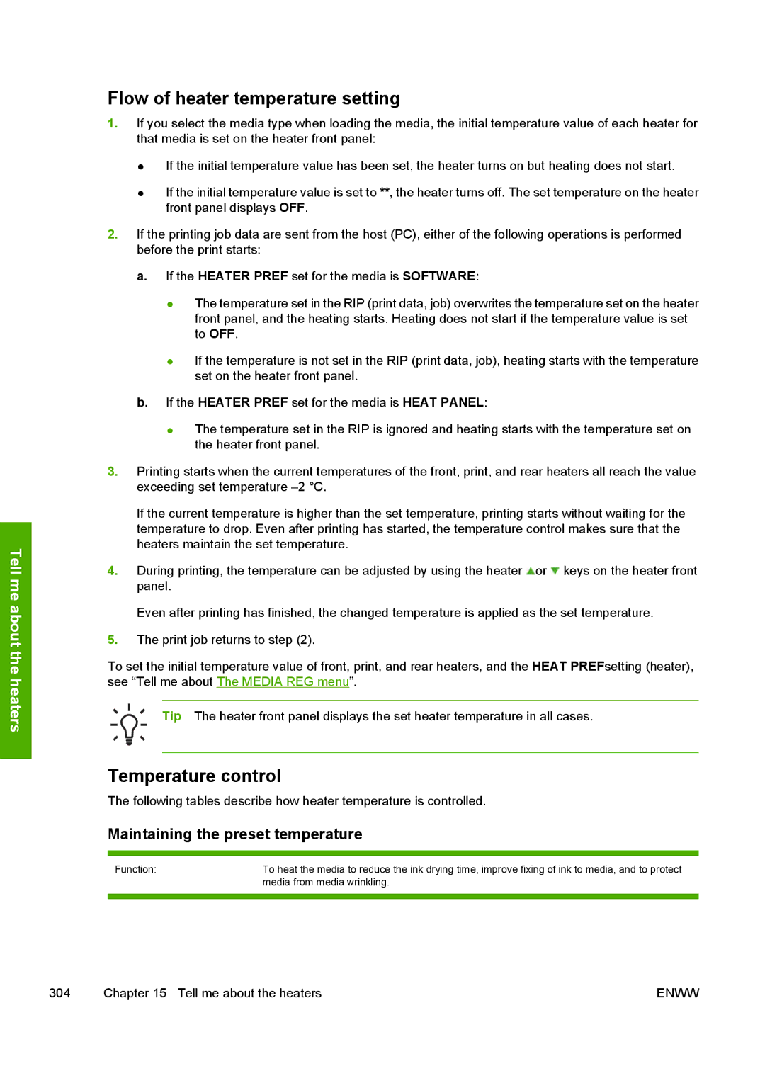 HP 10000s manual Flow of heater temperature setting, Temperature control 