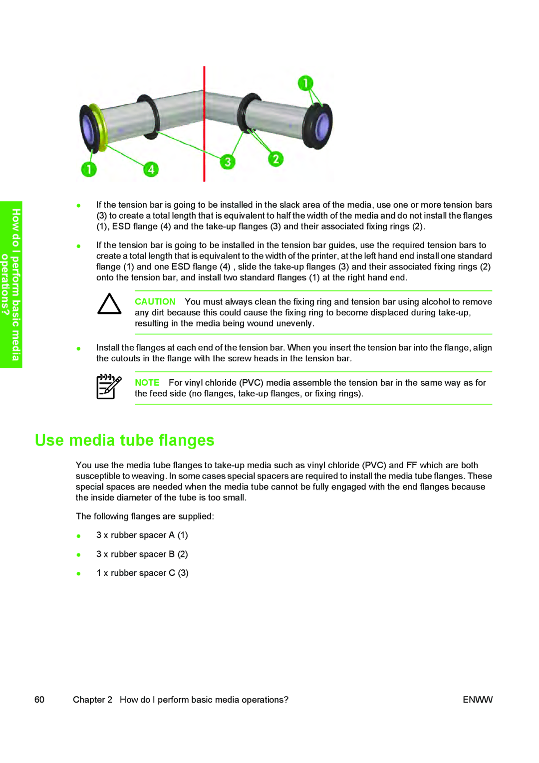 HP 10000s manual Use media tube flanges 