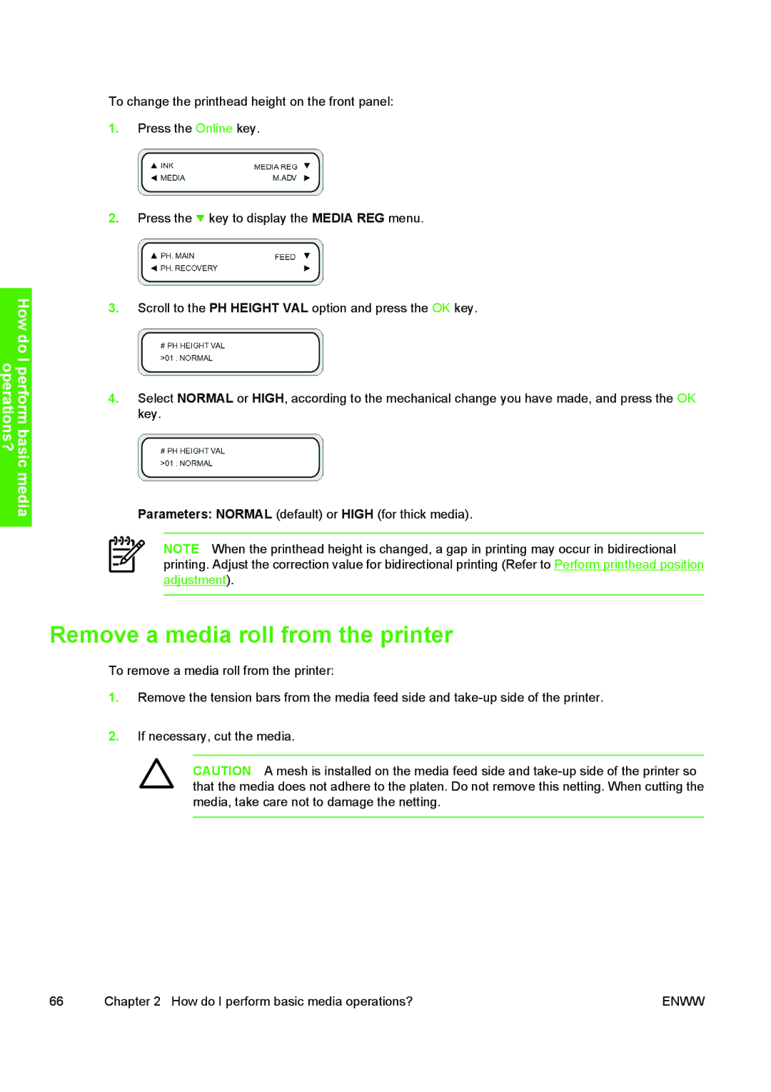 HP 10000s manual Remove a media roll from the printer 