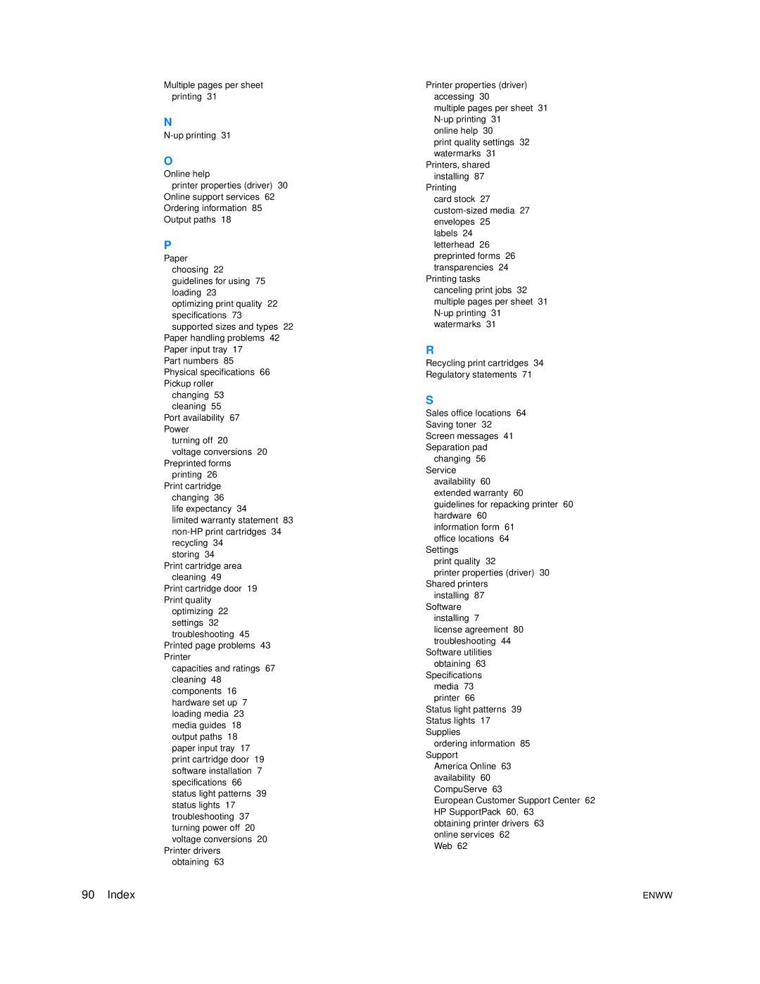 HP 1005 manual Index 