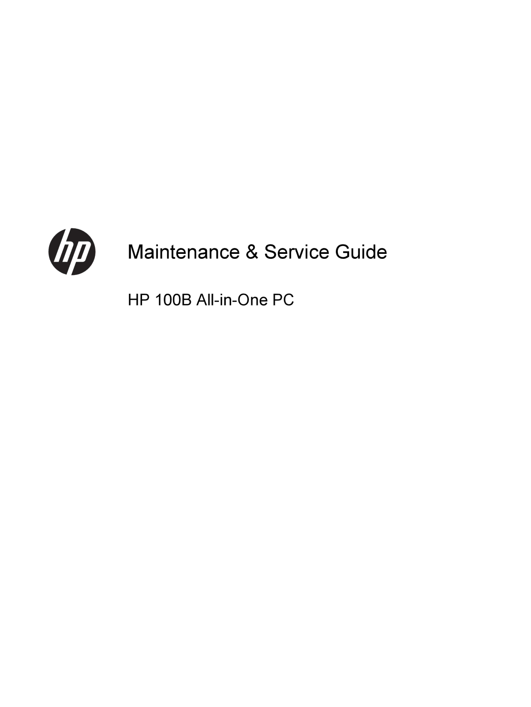 HP 100B manual Maintenance & Service Guide 