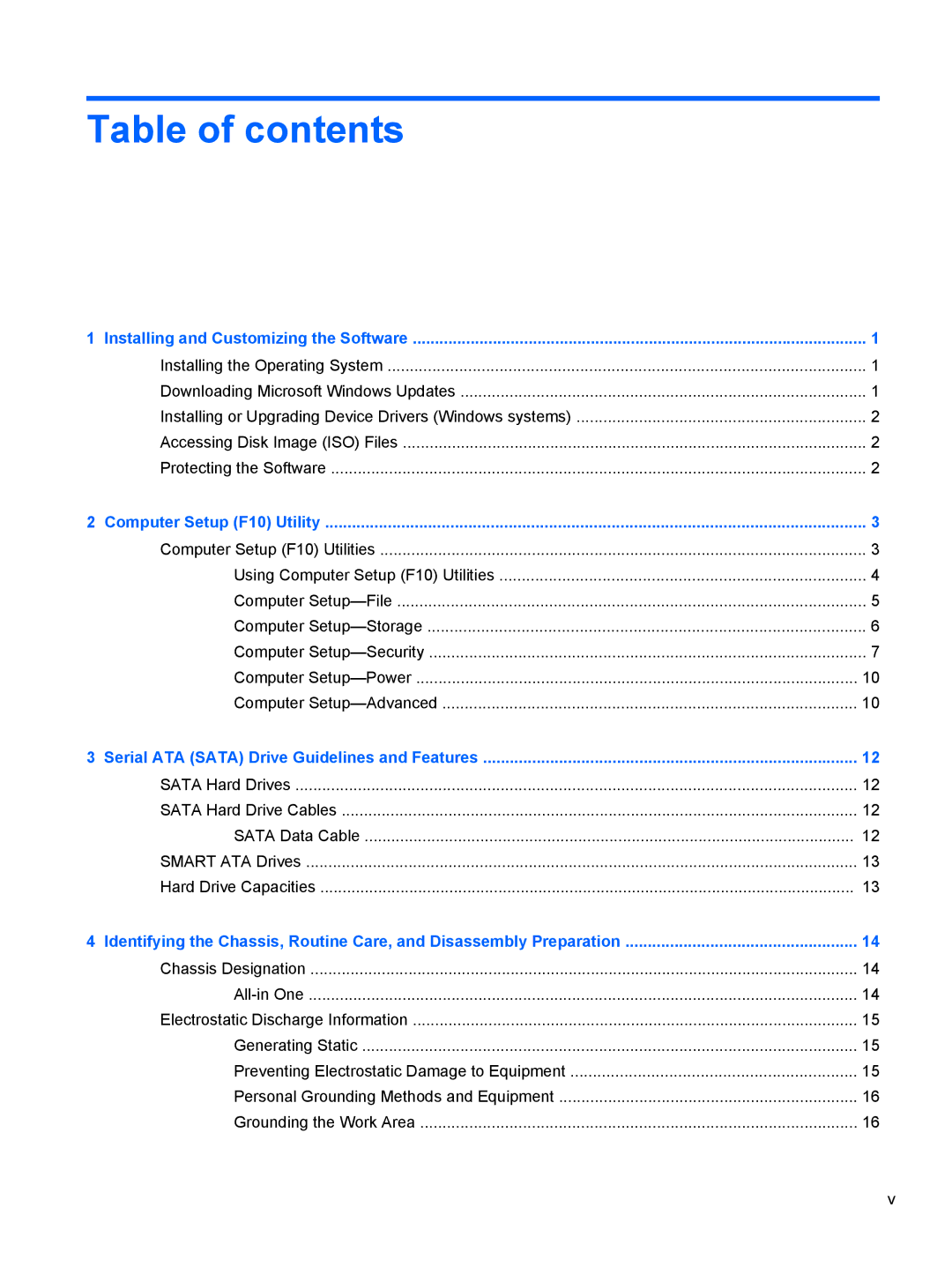 HP 100B manual Table of contents 