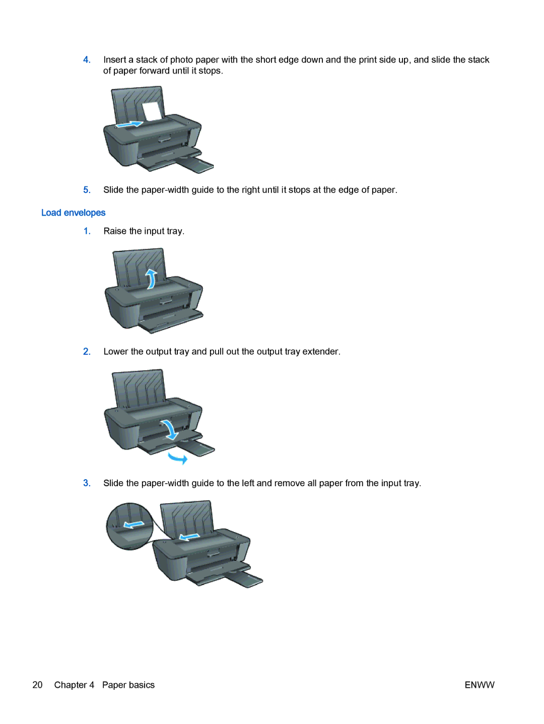 HP 1010 Commercial Inkjet CX015AB1H, 1010 COMMERCIAL INKJETPR CX015A#B1H manual Load envelopes 