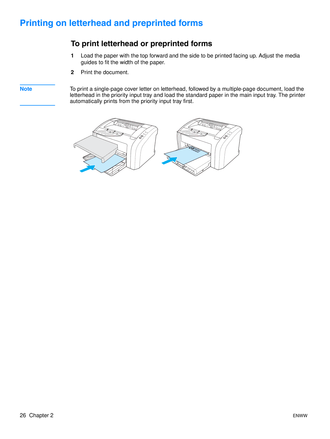 HP 1015 manual Printing on letterhead and preprinted forms, To print letterhead or preprinted forms 