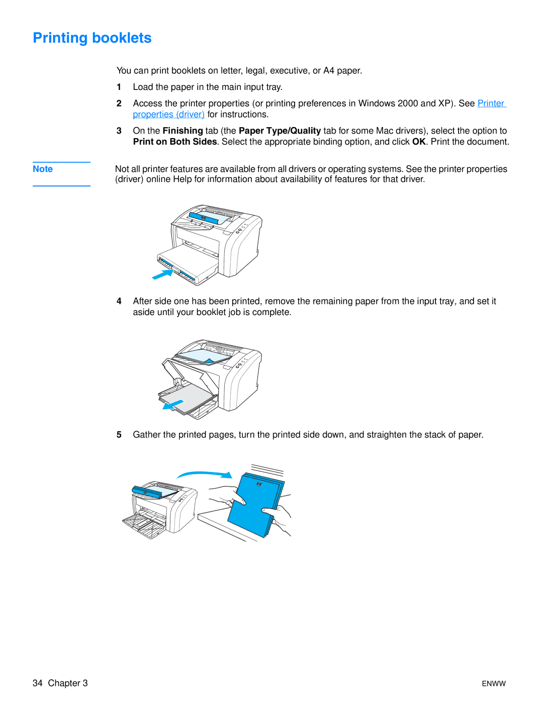 HP 1015 manual Printing booklets 