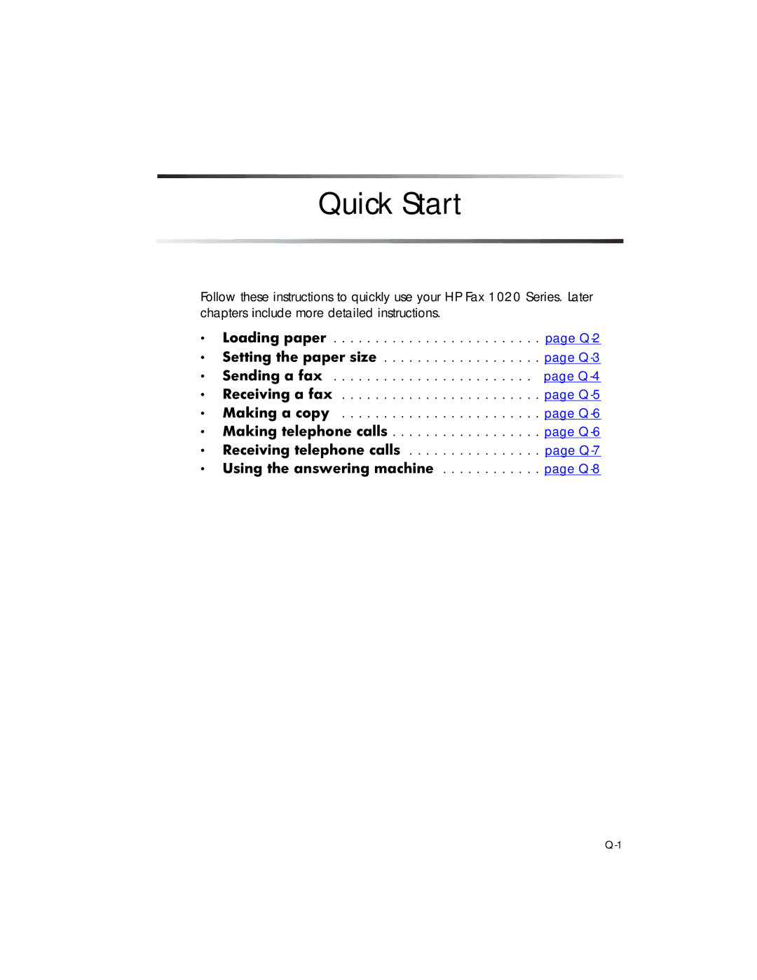 HP 1020 Fax, 1020xi Fax manual Quick Start 