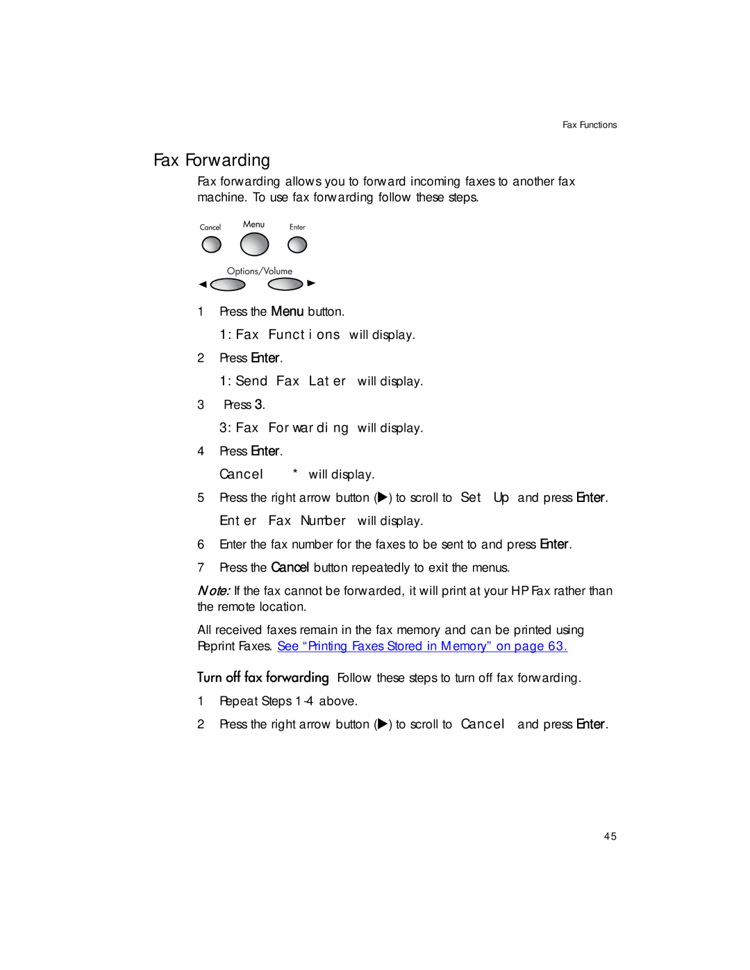 HP 1020 Fax, 1020xi Fax manual 3Fax Forwarding will display 