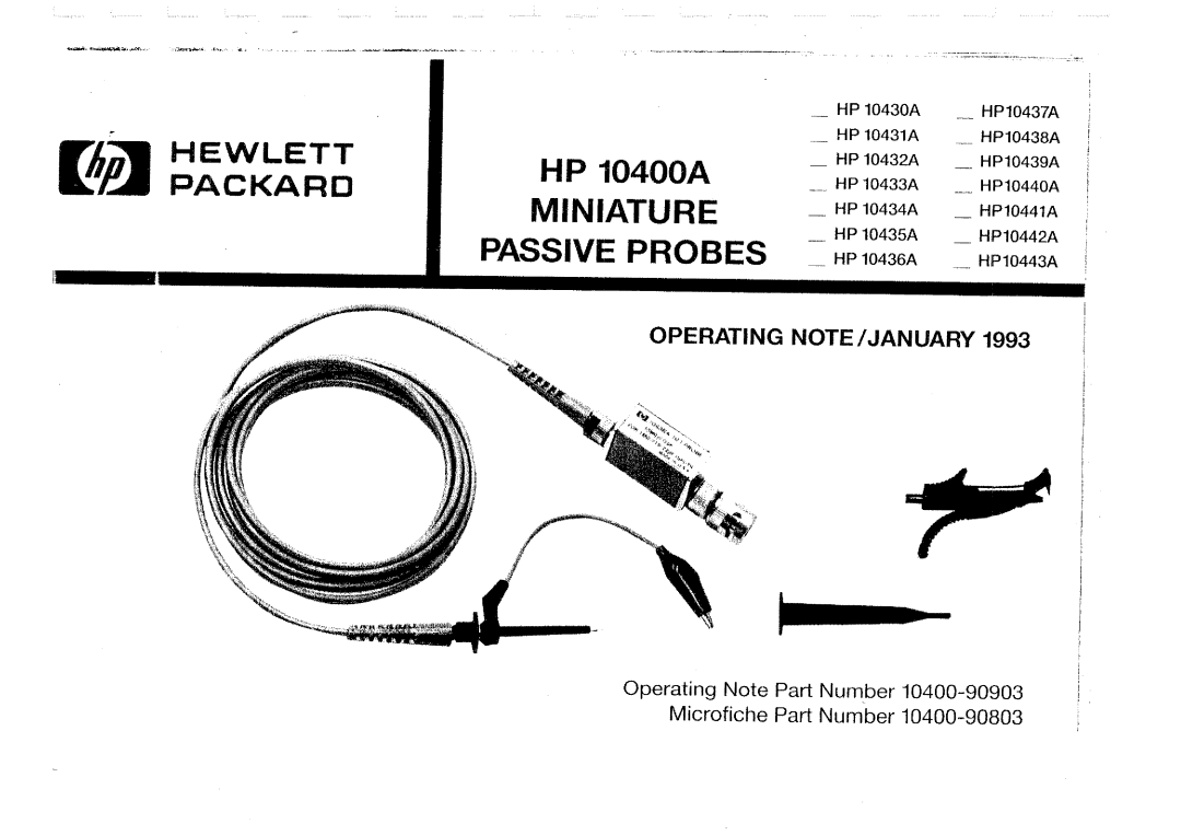 HP 10438A, 10442A, 10437A, 10430A, 10440A, 10435A, 10436A manual 