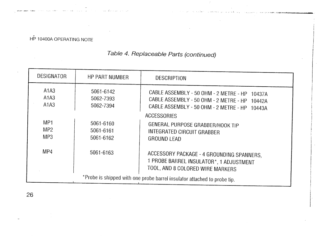 HP 10437A, 10442A, 10438A, 10430A, 10440A, 10435A, 10436A manual 