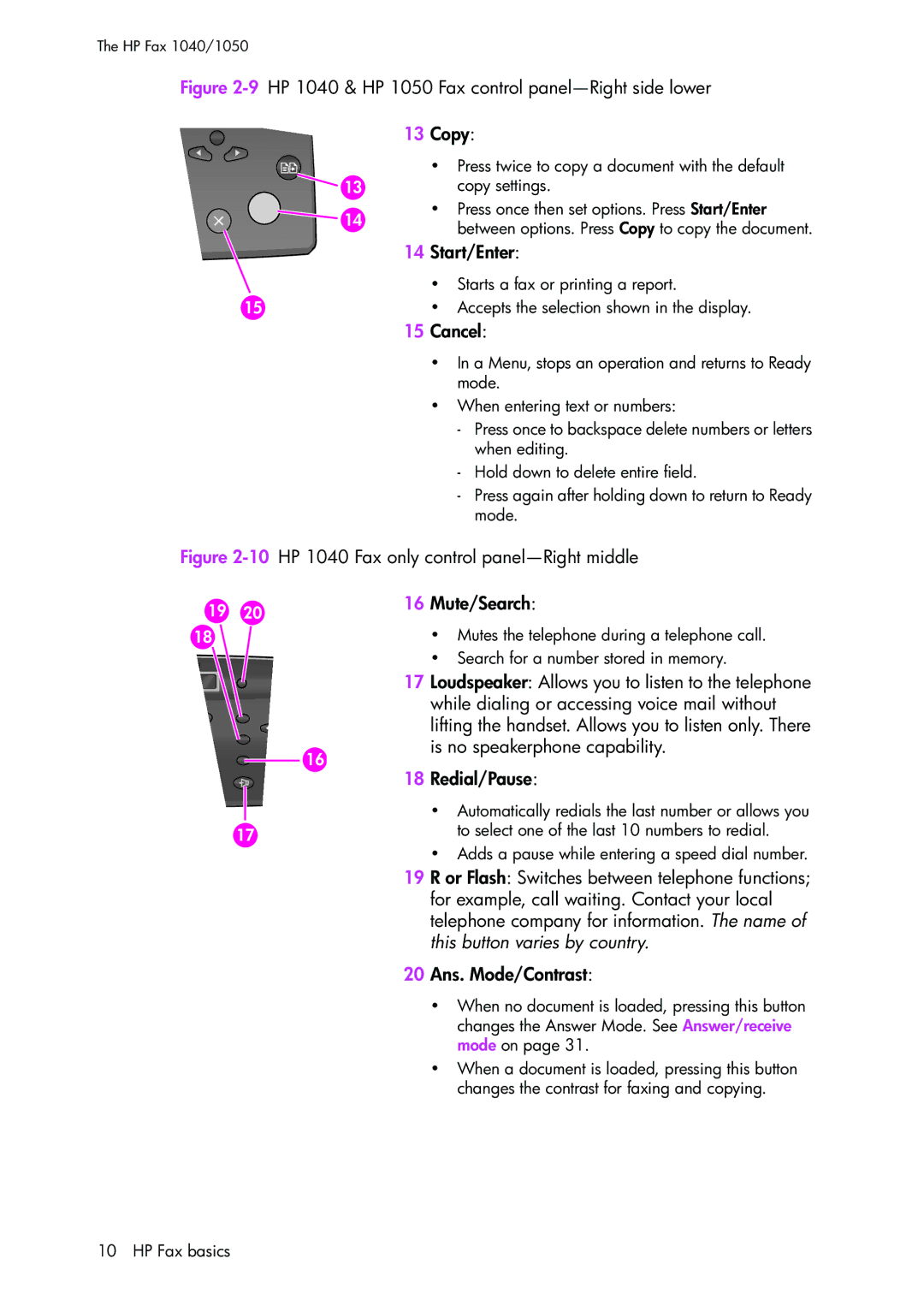 HP 1050 manual Mute/Search 