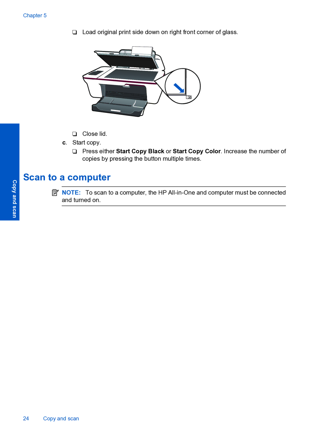 HP 1050 manual Scan to a computer 