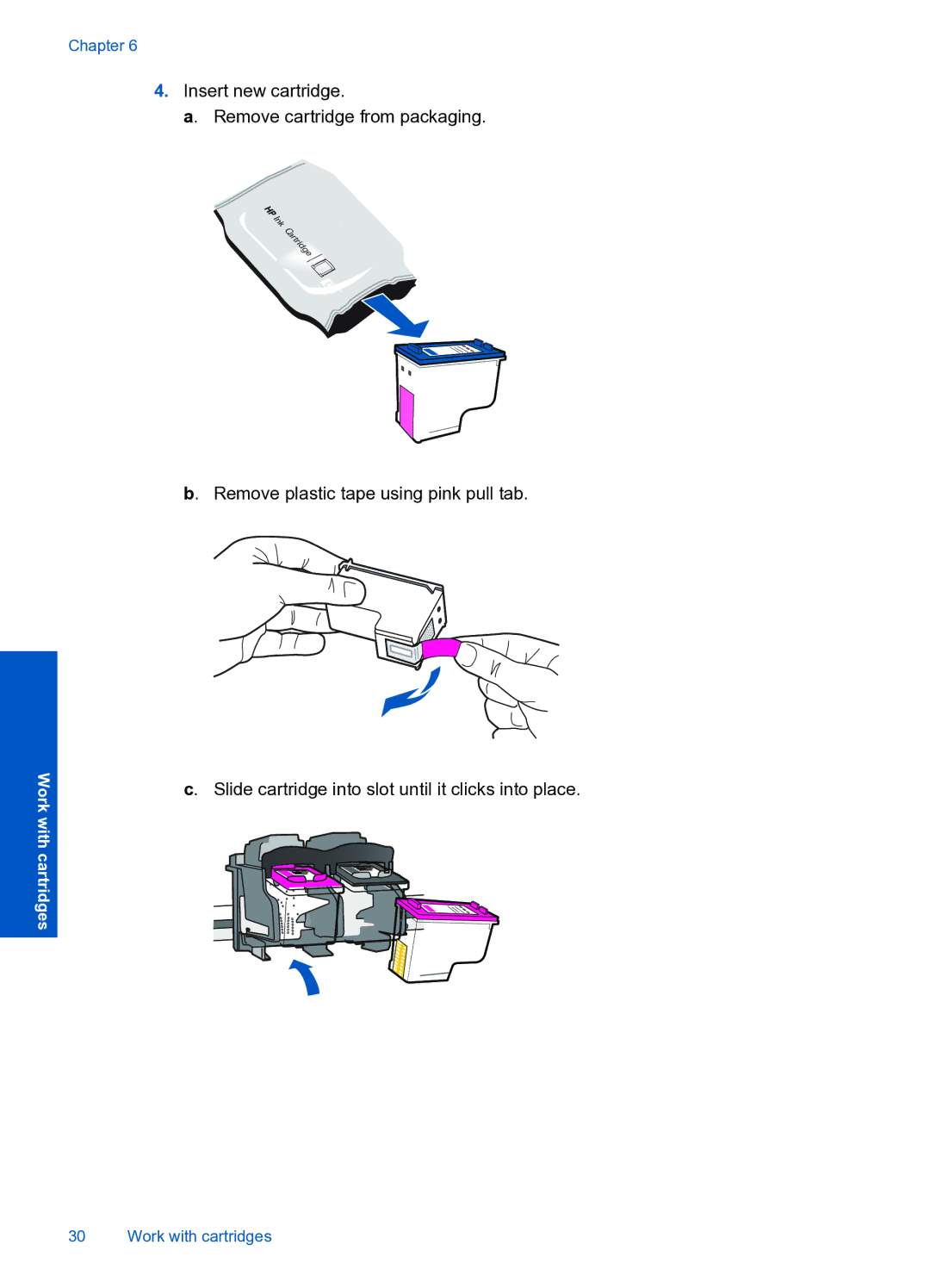 HP 1050 manual Work with cartridges 