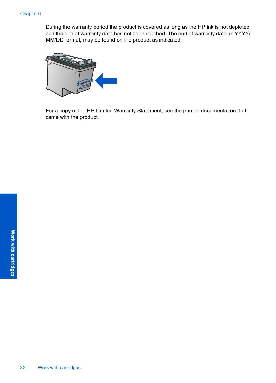 HP 1050 manual Work with cartridges 