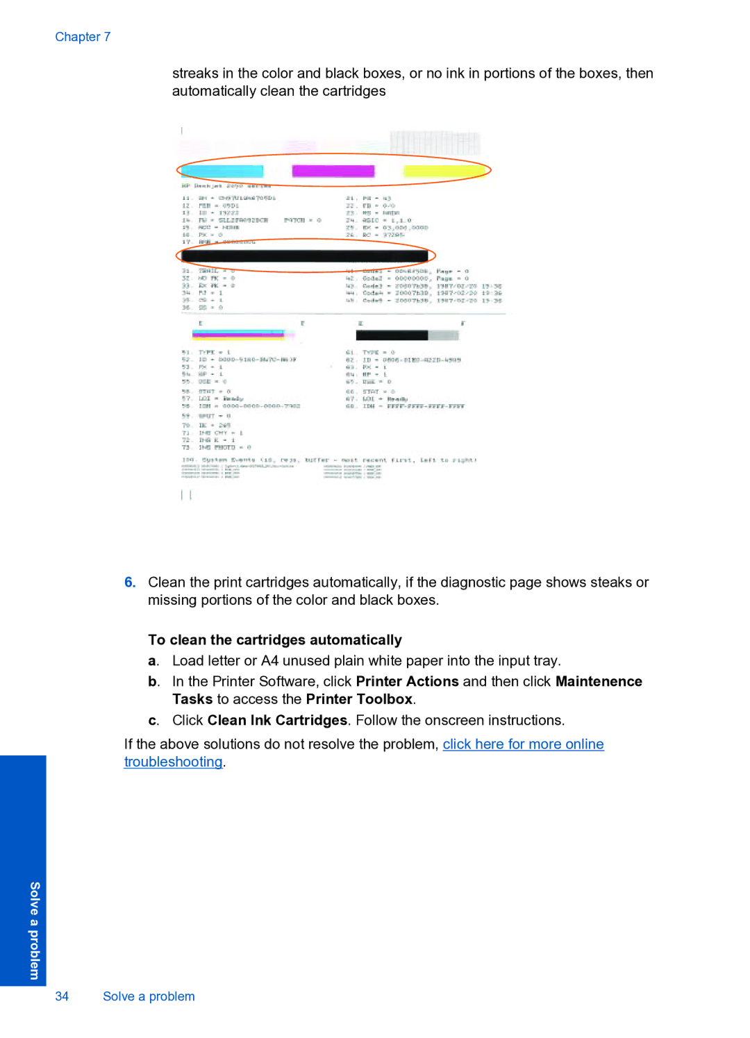 HP 1050 manual To clean the cartridges automatically 