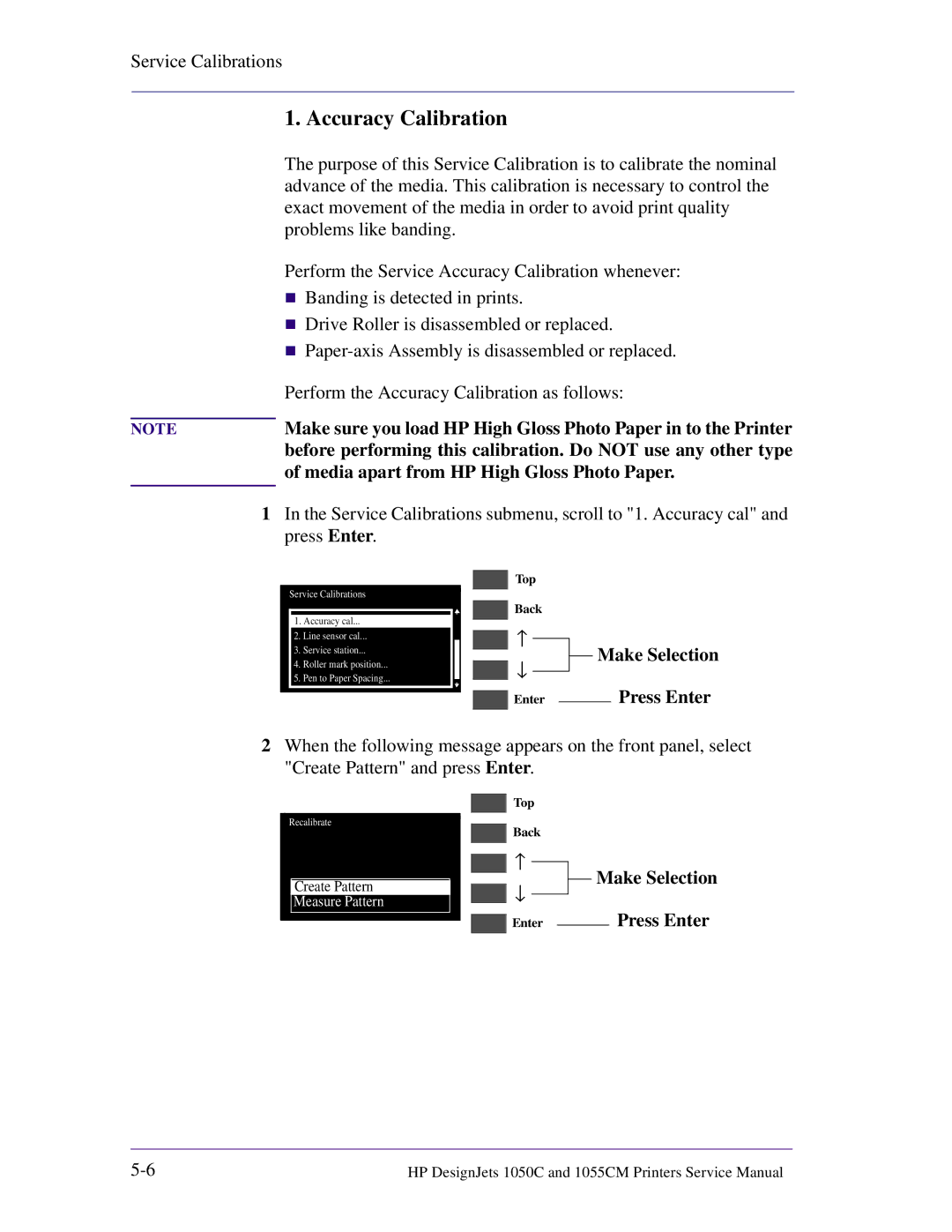 HP 1055CM manual Accuracy Calibration, Media apart from HP High Gloss Photo Paper 