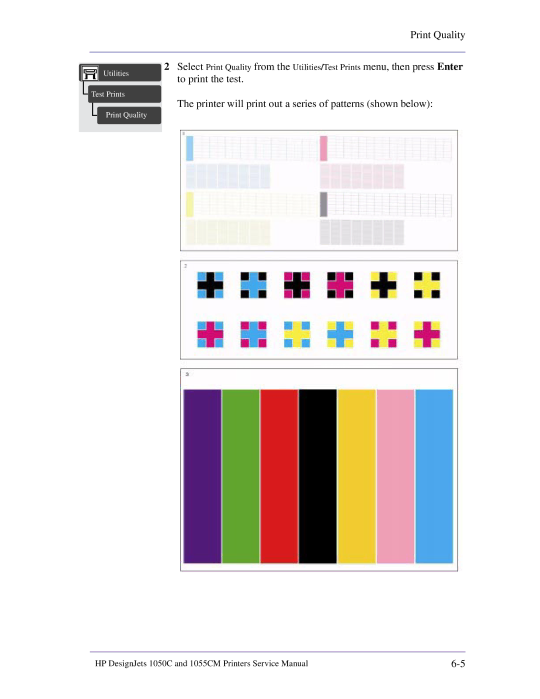 HP 1055CM manual Utilities Test Prints 