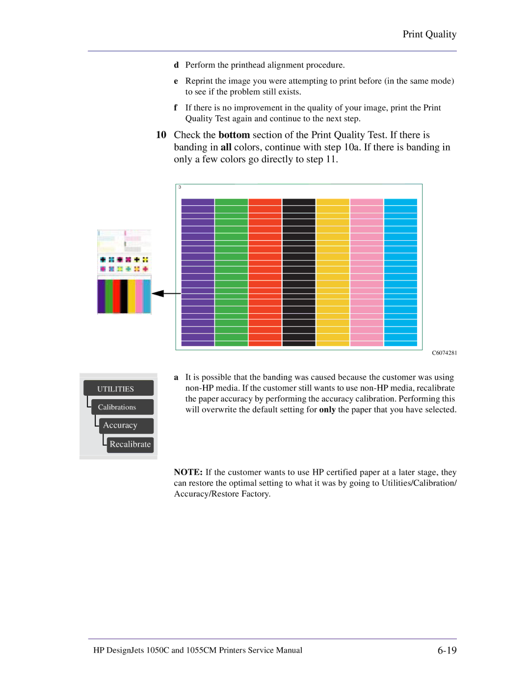 HP 1055CM manual Accuracy Recalibrate 