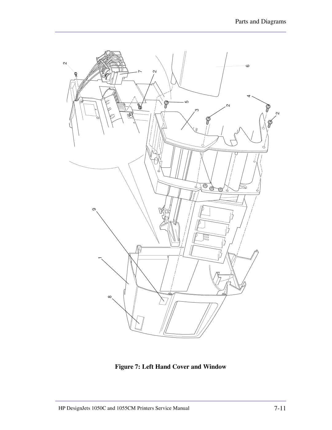 HP 1055CM manual Left Hand Cover and Window 