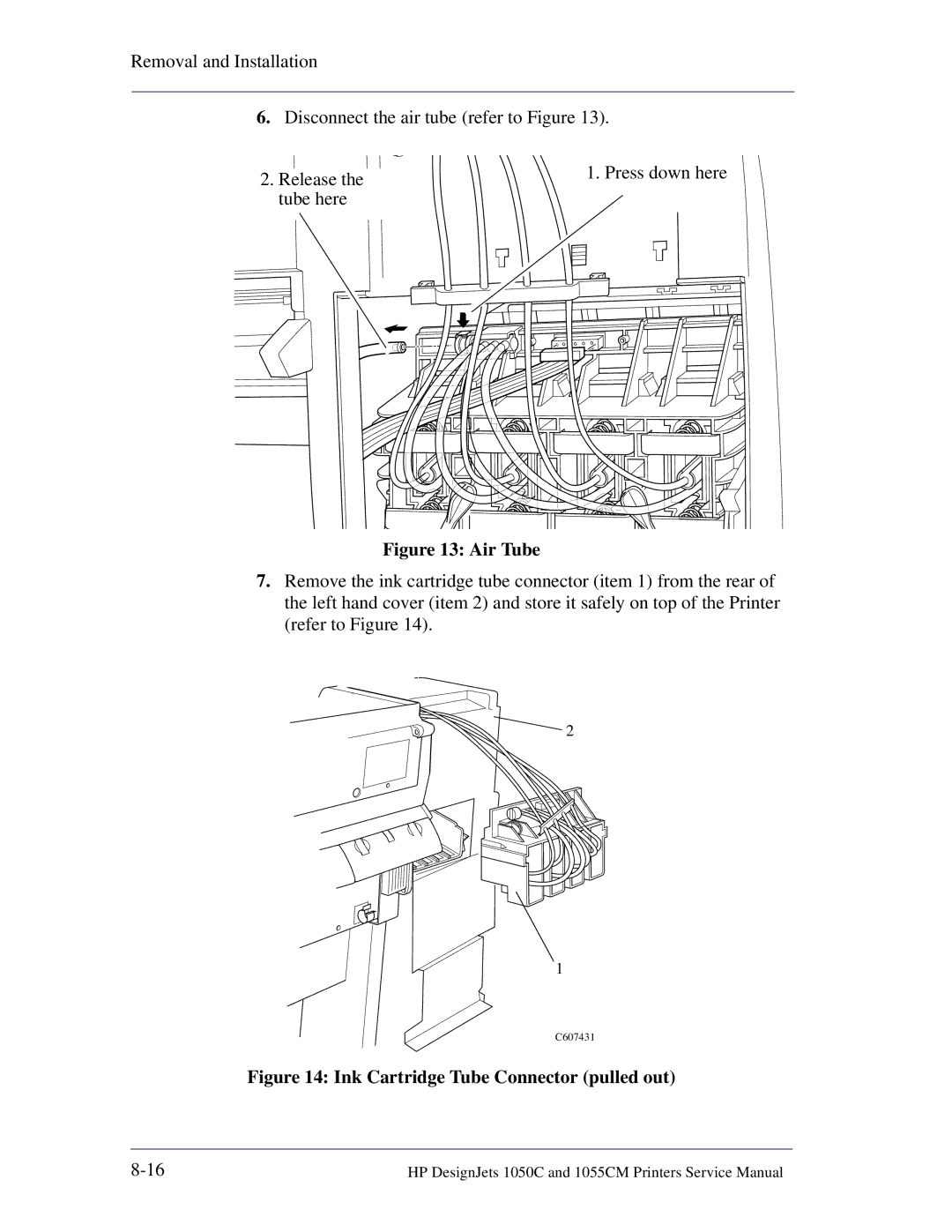 HP 1055CM manual Air Tube 