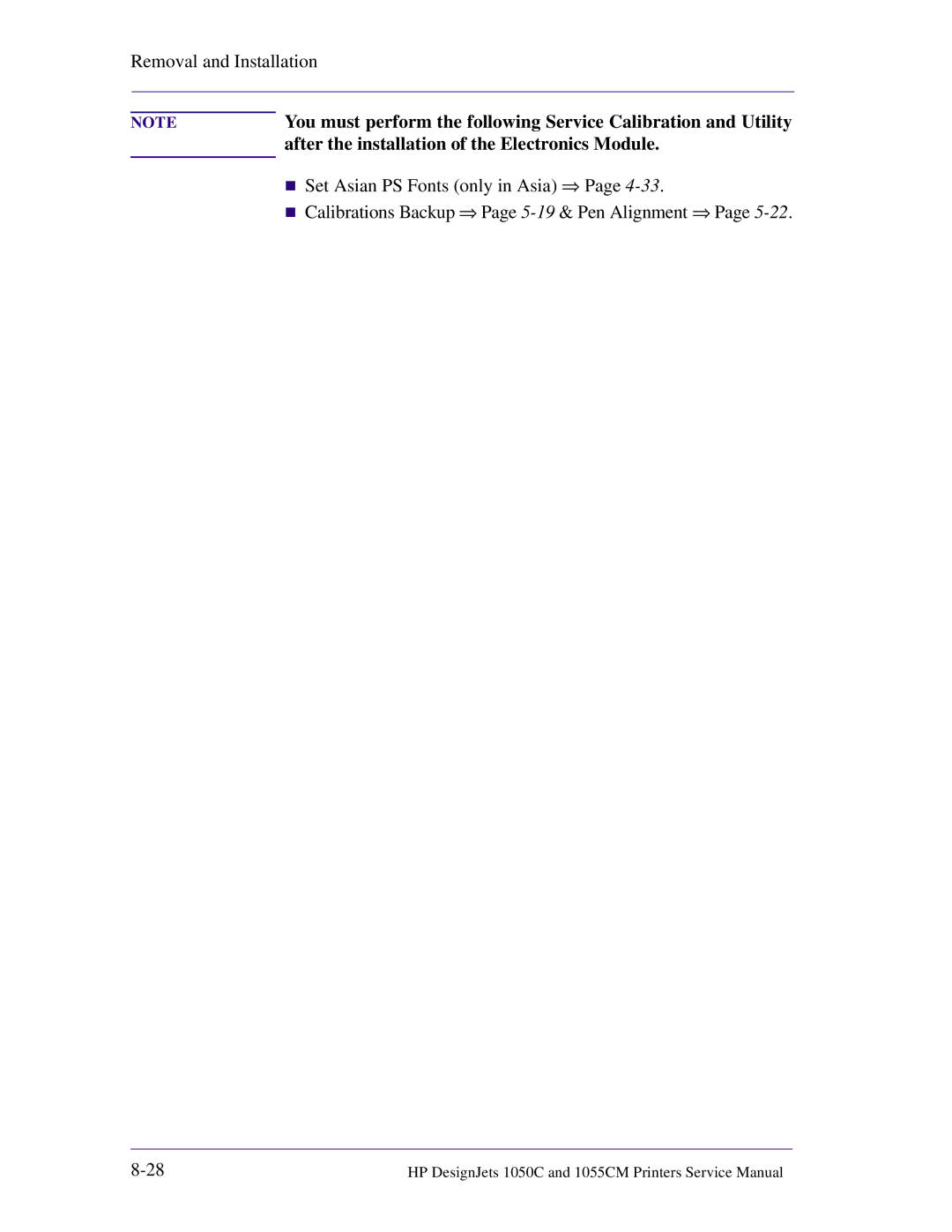 HP 1055CM manual After the installation of the Electronics Module 