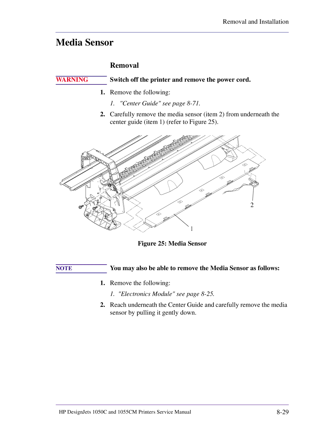 HP 1055CM manual Media Sensor 