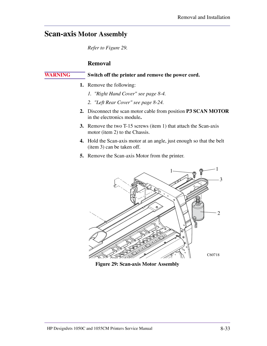 HP 1055CM manual Scan-axisMotor Assembly, Scan-axis Motor Assembly 