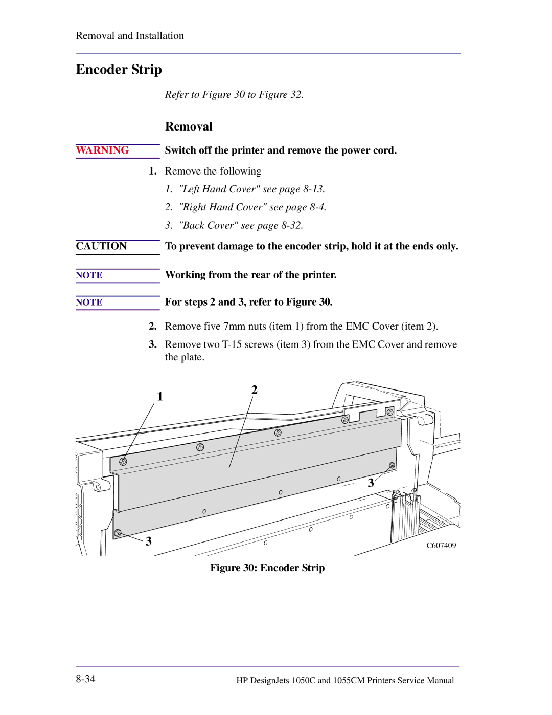 HP 1055CM manual Encoder Strip 