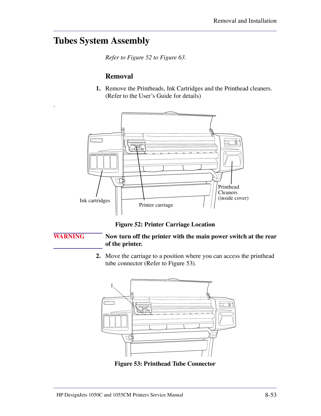 HP 1055CM manual Tubes System Assembly 