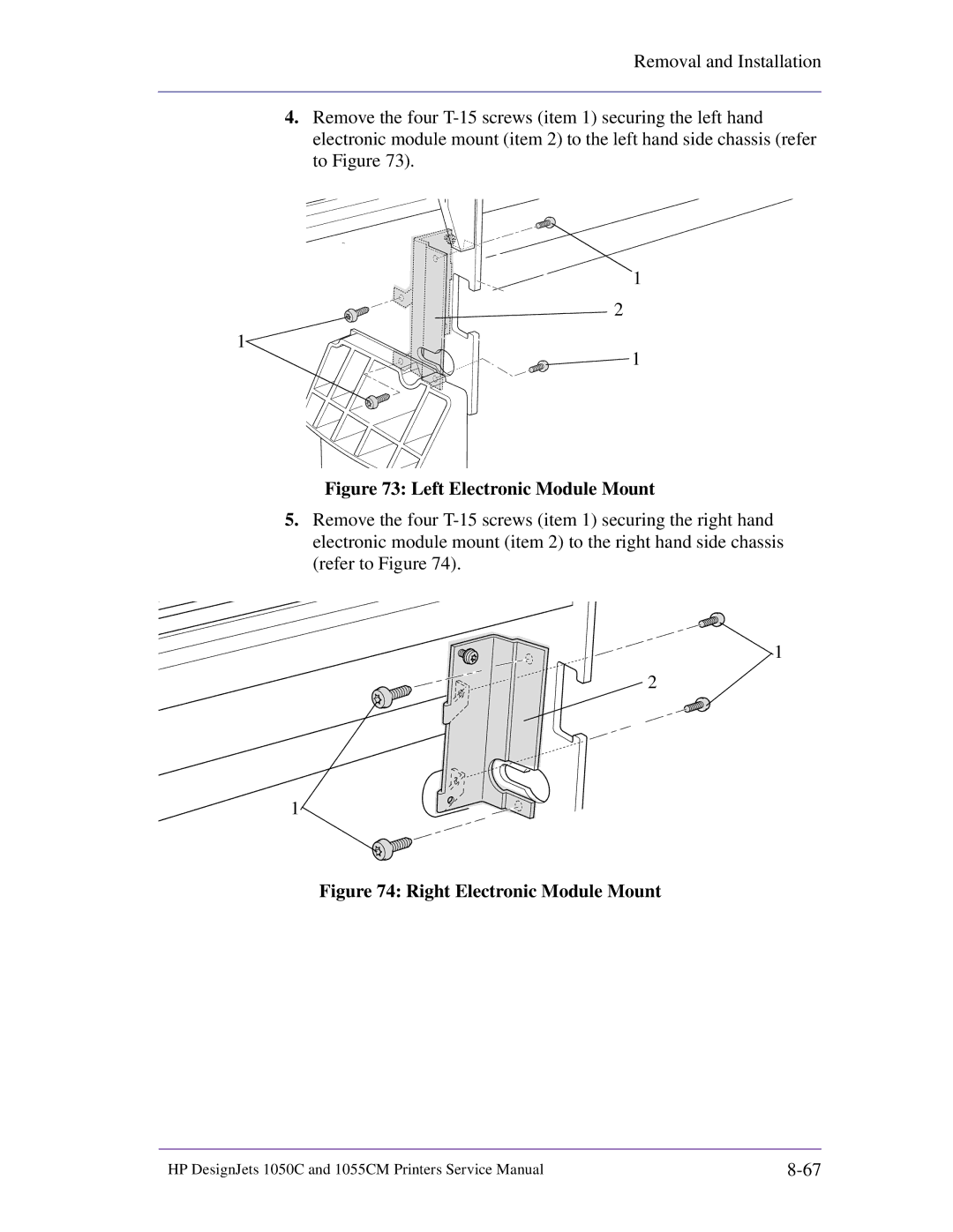 HP 1055CM manual Left Electronic Module Mount 