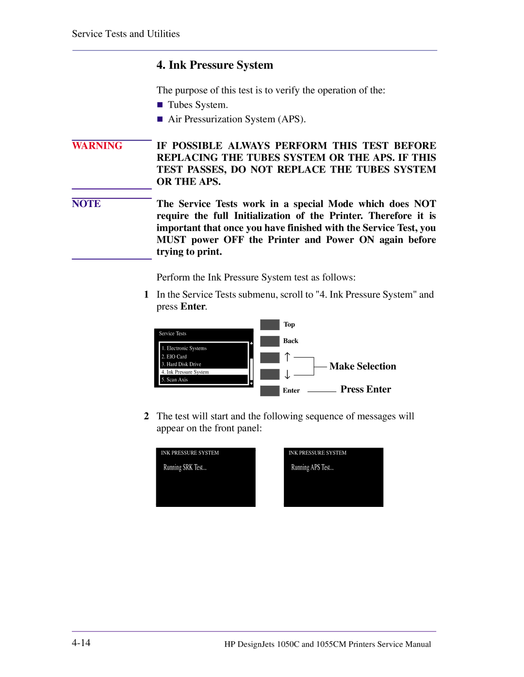 HP 1055CM manual Ink Pressure System 