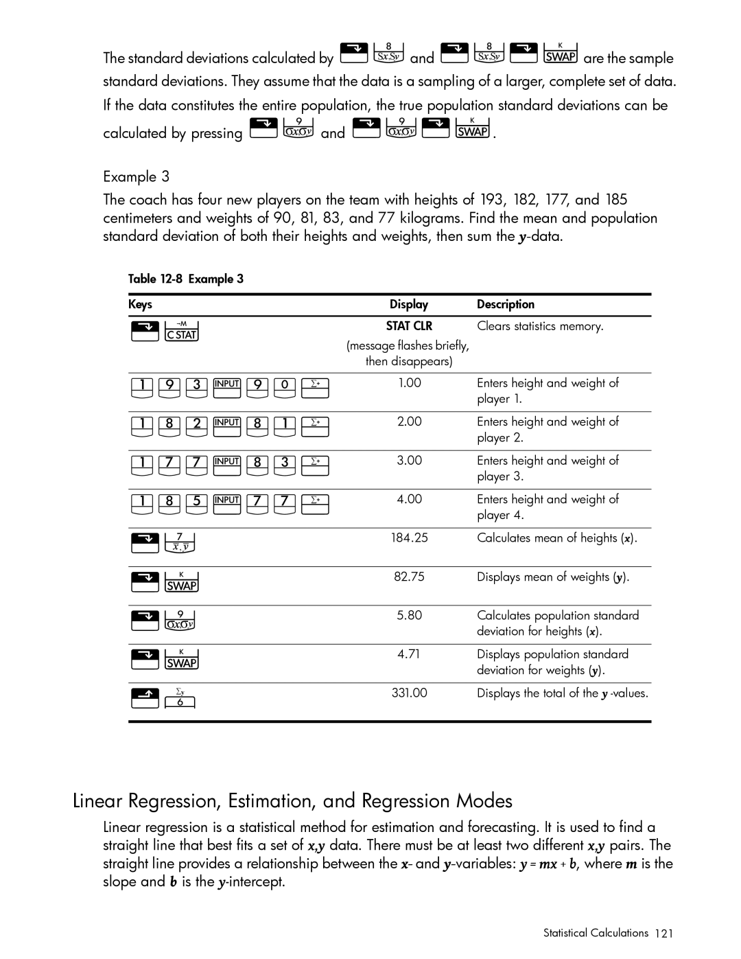 HP 10bII+ Financial manual JdDÆd¡, JgGÆgJ¡, JjjÆgD¡, JgVÆjj¡, Linear Regression, Estimation, and Regression Modes 