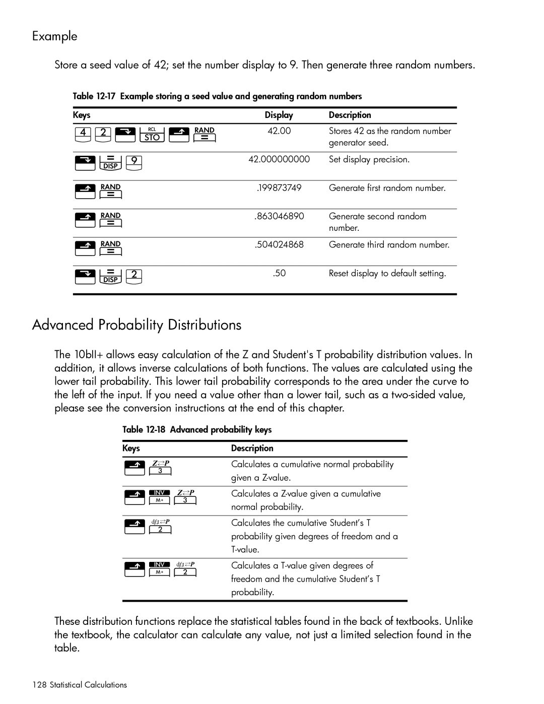 HP 10bII+ Financial manual YG\w6, Advanced Probability Distributions 