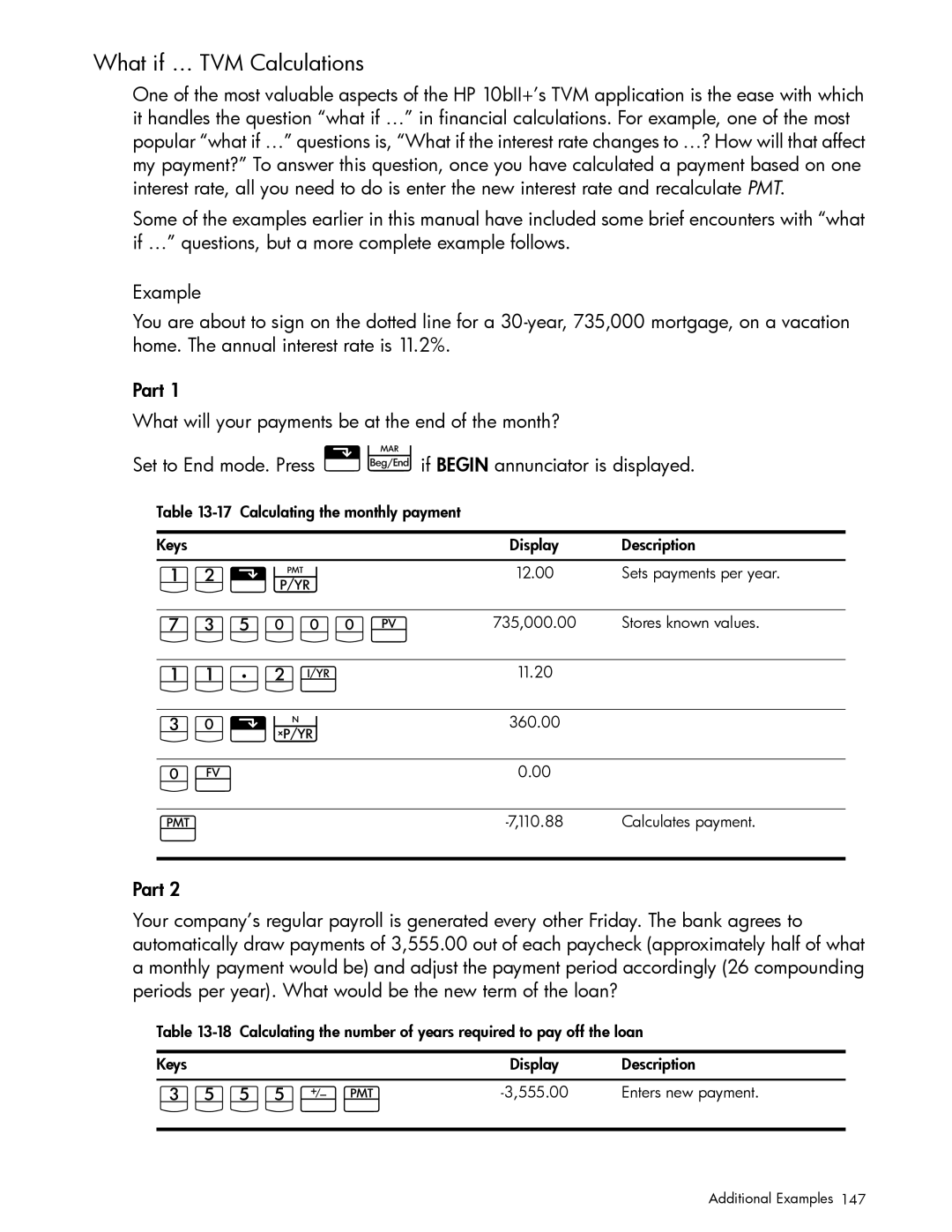 HP 10bII+ Financial manual JJ7GÒ, DVVVyÌ, What if … TVM Calculations 