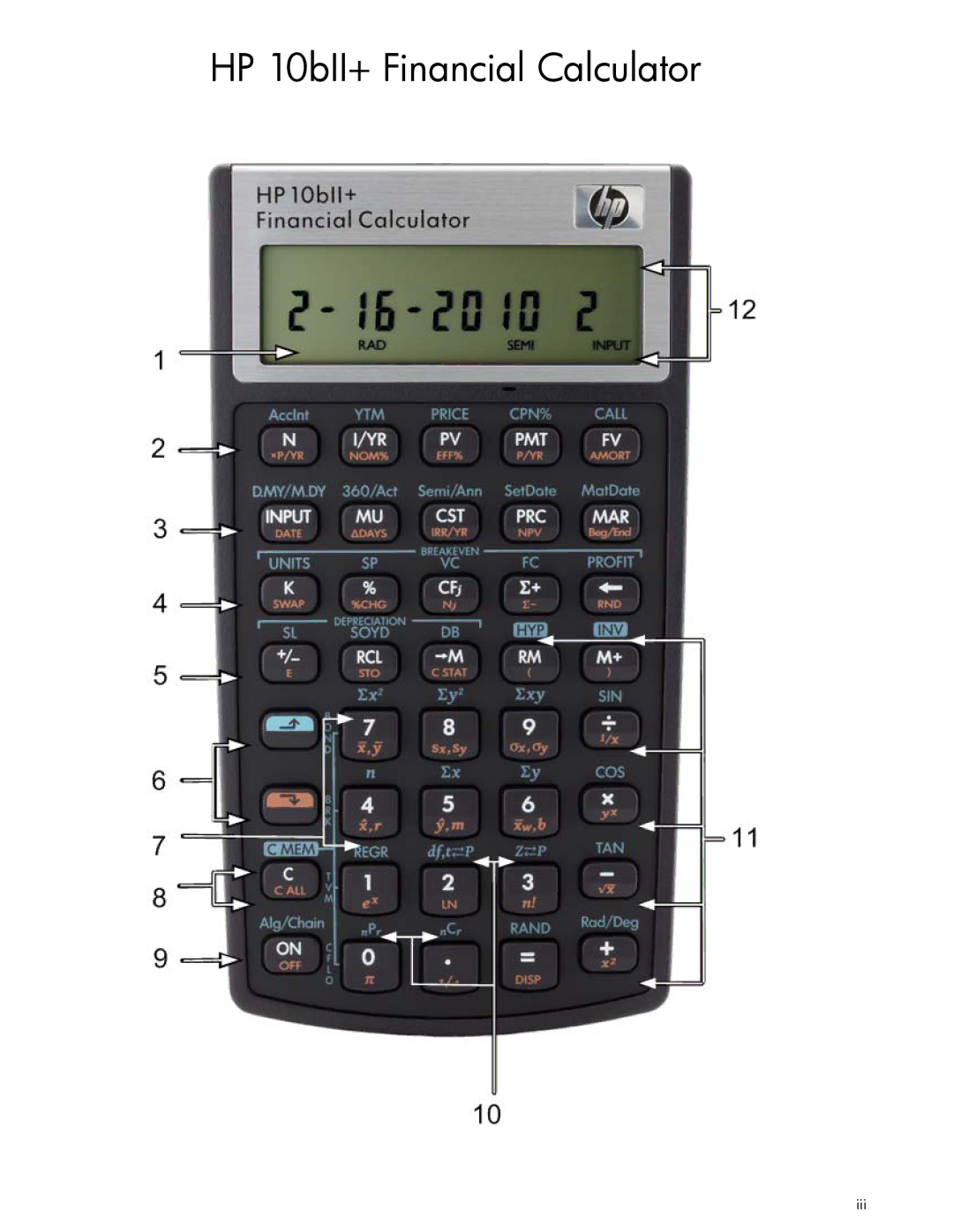 HP manual HP 10bII+ Financial Calculator 