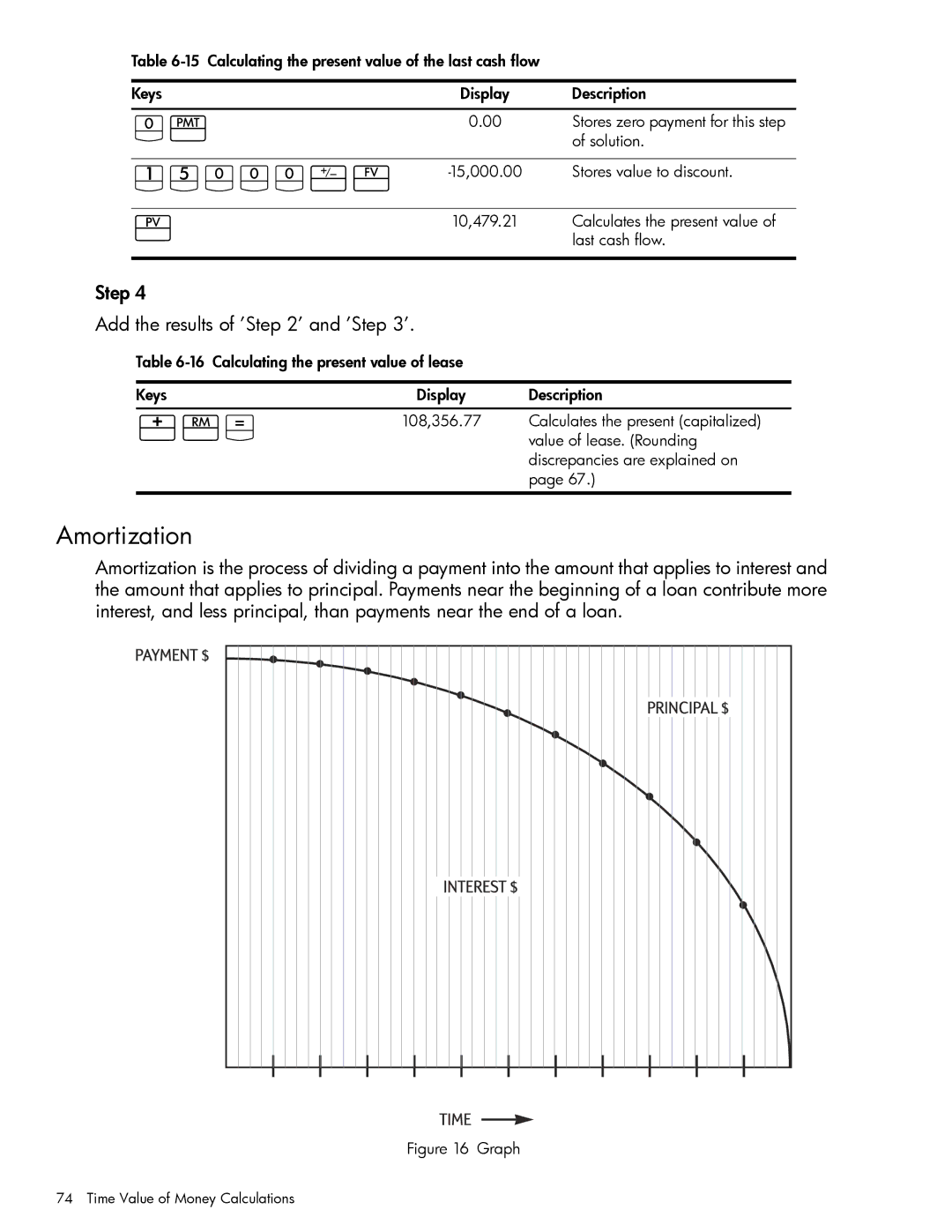 HP 10bII+ Financial manual JVyÉ, 1p4, Step Add the results of ’ ’ and ’ ’ 