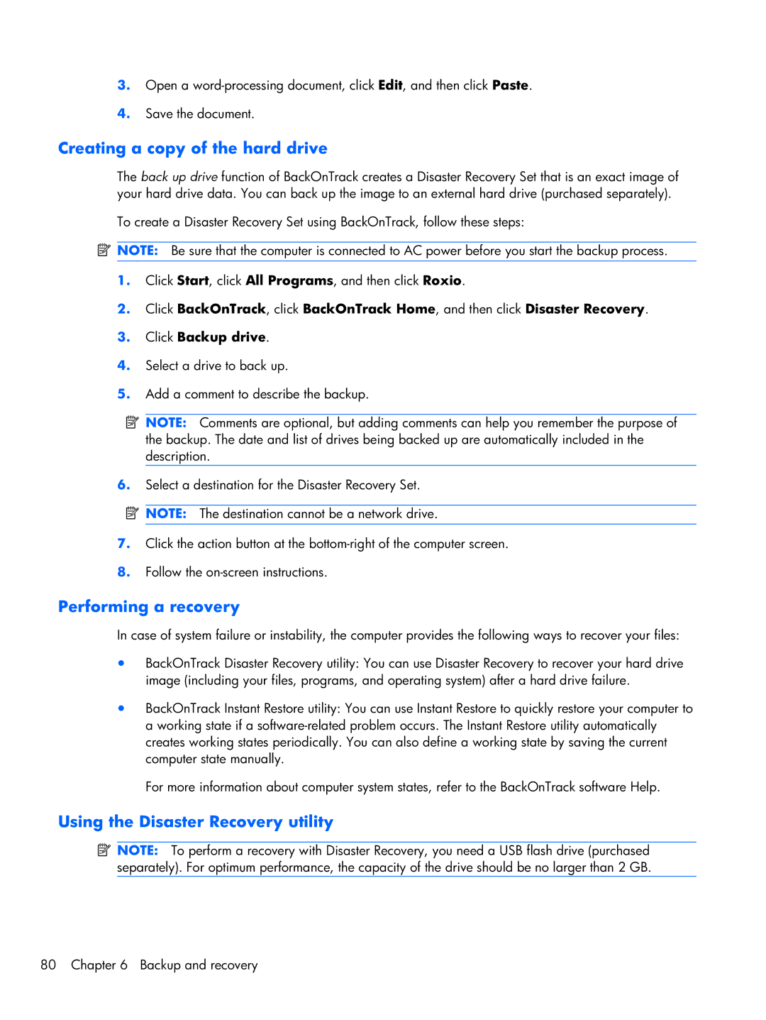 HP 1103130NR manual Creating a copy of the hard drive 