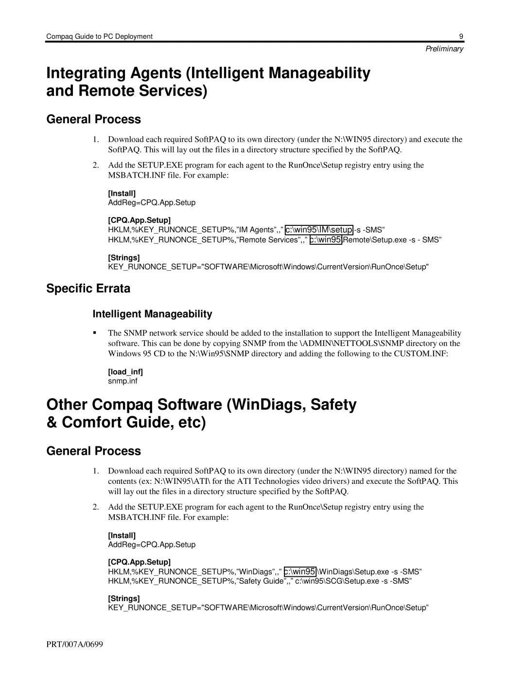 HP 110 manual Other Compaq Software WinDiags, Safety & Comfort Guide, etc, CPQ.App.Setup 