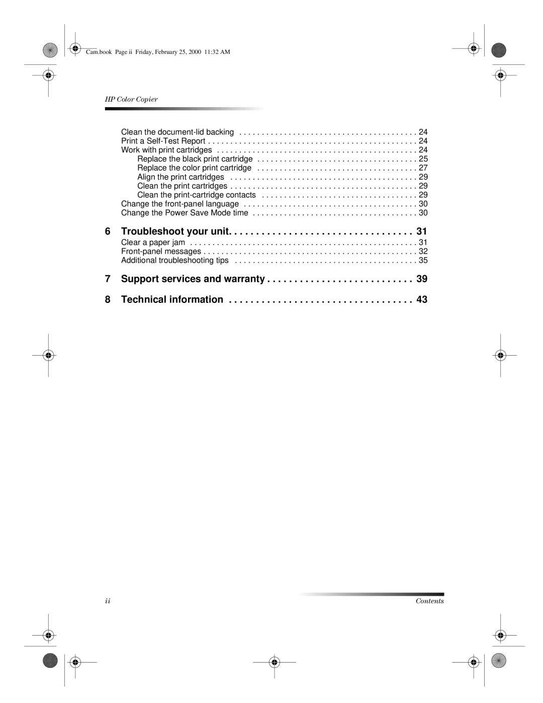 HP 110 manual Troubleshoot your unit, Support services and warranty 8 Technical information 