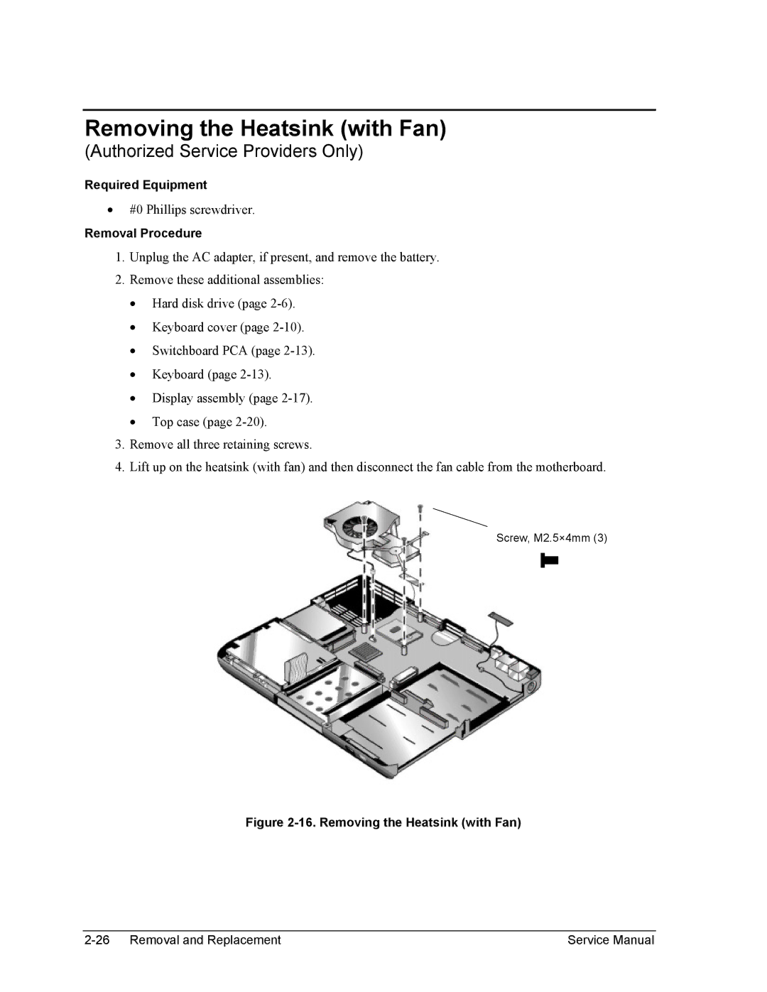 HP 1100, 2100 manual Removing the Heatsink with Fan 