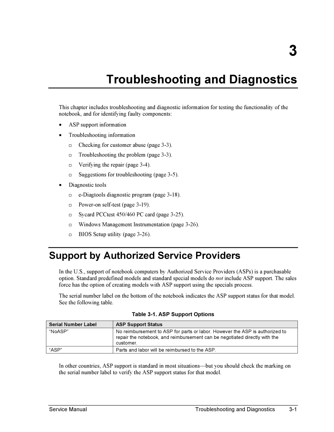 HP 1100, 2100 Support by Authorized Service Providers, ASP Support Options, Serial Number Label ASP Support Status, Asp 